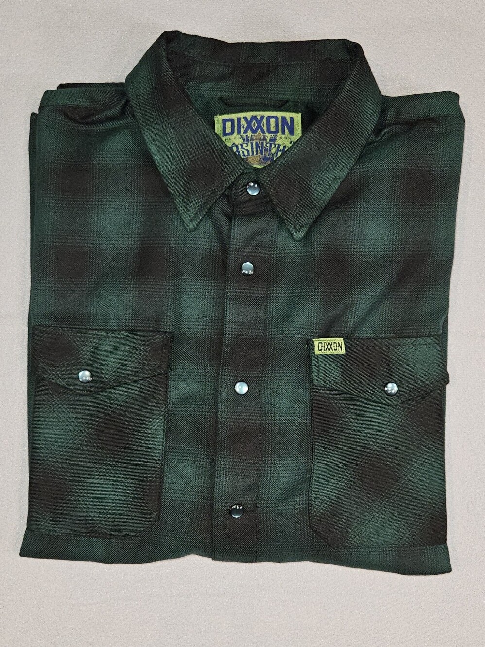 DIXXON Men's 2XL "Absinthe" Forest Green Plaid Button-Up Flannel - Picture 11 of 11